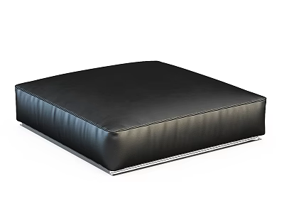 Elegant Modern Black Square Leather Mattress With Silver Border Design 3d model