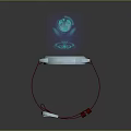 Smartwatch With Red Strap And Blue Dial Featuring Earth Projection Function