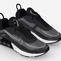 Black And Gray Nike Shoes With Mesh Upper Air Cushion And White Sole