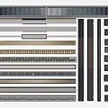 Assorted Metal Grilles Strips And Decorative Components For Industrial Design 3d model