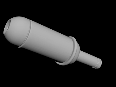 White 3D Model of Cylindrical Mechanical Part with Smooth Surface and Connector End 3d model