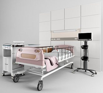 Modern Hospital Bed Medical Equipment Bed 3d model