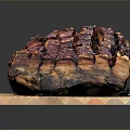 Delicious Grilled Ribs Glazed with Barbecue Sauce on Wooden Cutting Board