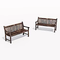 Wooden Public Benches With Backrest And Armrests For Outdoor Spaces