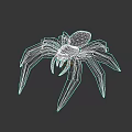 Detailed Brown Reptile 3D Model With Long Legs And Textured Body On Black Background