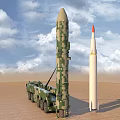 Military Weapon System Featuring Camouflage Truck Mounted Missile Launcher Desert Deployment Ready