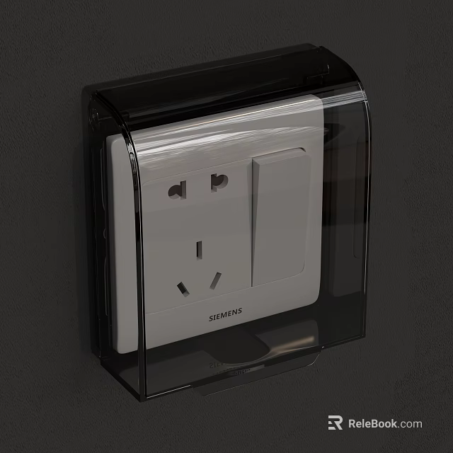 Transparent Plastic Socket Protector Cover For White Wall Mounted Electrical Outlet 3d model 