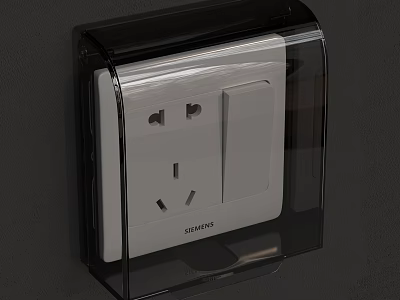 Transparent Plastic Socket Protector Cover For White Wall Mounted Electrical Outlet 3d model