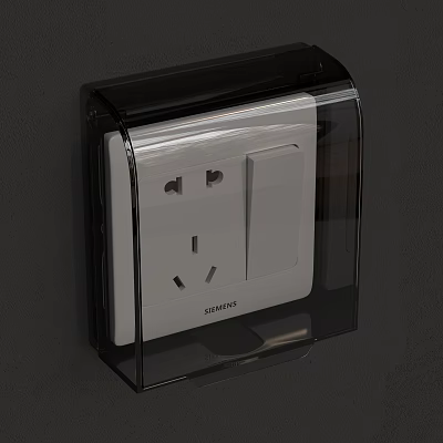 Transparent Plastic Socket Protector Cover For White Wall Mounted Electrical Outlet 3d model