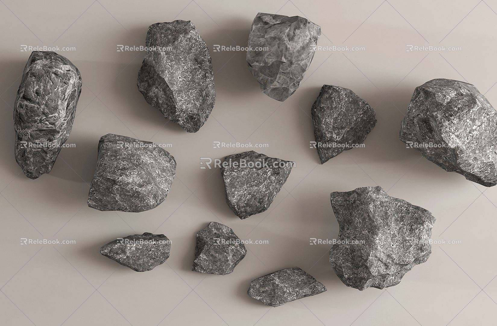 Landscape stone stone block 3d model