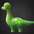 Cute Cartoon Style Reptile 3D Model With Green Body Yellow Belly And Big Eyes