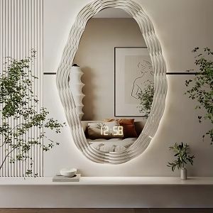Modern mirror irregular mirror full-length mirror full-length mirror floor mirror vanity mirror decorative mirror art mirror shaped mirror luminous mirror 3d model