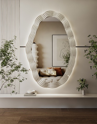 Modern mirror irregular mirror full-length mirror full-length mirror floor mirror vanity mirror decorative mirror art mirror shaped mirror luminous mirror 3d model