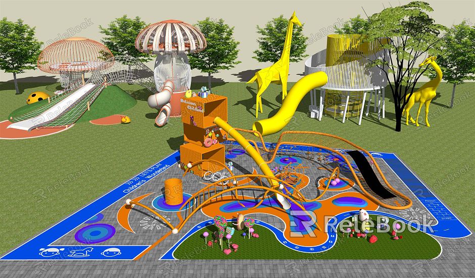 Modern Amusement Equipment Special-shaped Children's Paradise Creative Slide Playground Activity Site Facilities model