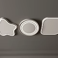 Modern Ceiling Lights With Star Round And Square Shapes On Gray Wall 3d model