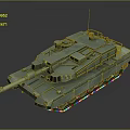 Military Tank Vehicle With Cannon Turret Tracks And Heavy Armor Design