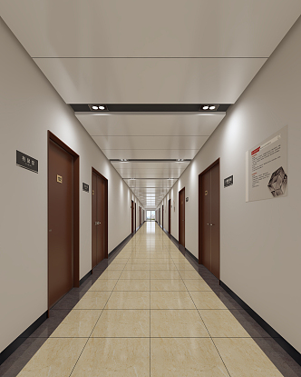 Modern corridor aisle 3d model