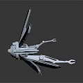 Mechanical Character Featuring Spider Like Creature With Blade Legs And Round Head