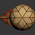 Vintage Steampunk Hot Air Balloon Model With Red Flag And Wooden Structure