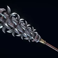 Medieval Spiked Mace With Long Wooden Handle And Metal Combat Head