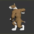Muscular Dog Character 3D Model With Standing Pose And Strong Physique Figure