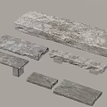 New Chinese Style Other Stool Stone Bench Green Slab Bench 3d model