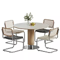 Modern Log Wind Tunnel Stone Rock Plate Dining Table and Chair Round Dining Table and Chair Cream Style Dining Table and Chair Rattan Dining Table Ornaments Rock Plate Dining Table 3d model