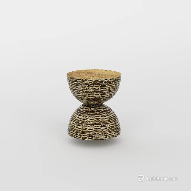 Unique Handcrafted Coffee Table With Woven Texture And Natural Material Design 3d model 
