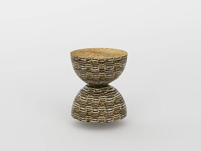 Unique Handcrafted Coffee Table With Woven Texture And Natural Material Design 3d model