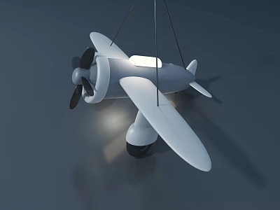 Unique Airplane Shaped Chandelier For Children's Room Decorative Lighting Fixture 3d model
