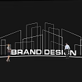 Brand Design Presentation With Purple Geometric Structures And People Interacting 3d model