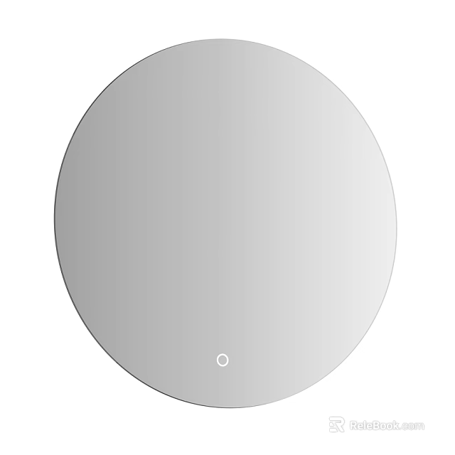 Round Mirror with Minimalist Design and Central Detail for Modern Interior Decor 3d model 