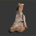 Natural Wooden Sculpture With Irregular Shape Rough Texture And Decorative Design