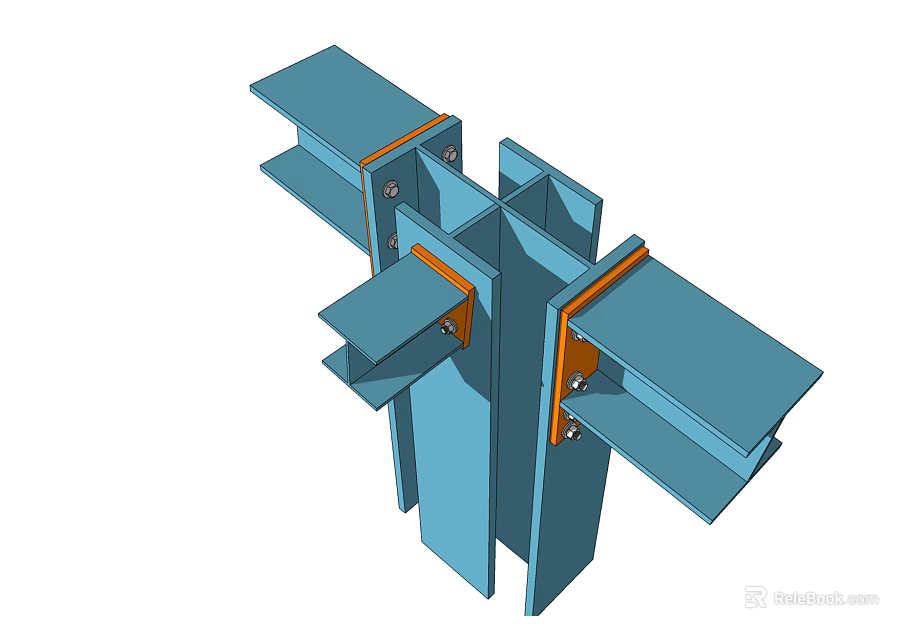 Metal Structural Component With Reinforced Joint Connections And Interlocking Sections Design 3d model 