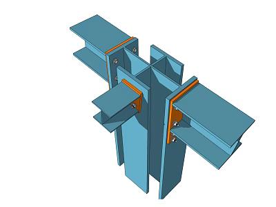 Metal Structural Component With Reinforced Joint Connections And Interlocking Sections Design 3d model