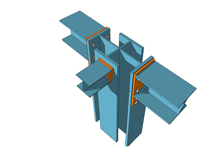 modern member steel structure connecting member 3d model