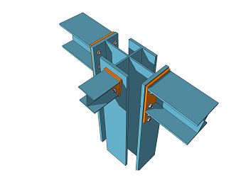 modern member steel structure connecting member 3d model