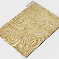 Beige And White Square Carpet With Wavy Striped Pattern For Home Decor 3d model