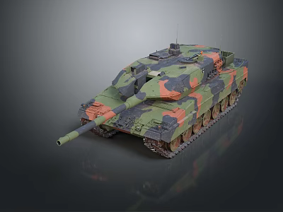 Modern Military Tank With Camouflage Paint And Armored Exterior Design 3d model