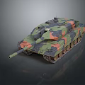 Modern Military Tank With Camouflage Paint And Armored Exterior Design