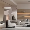 Modern Living Room Interior Design With Beige Sofa Wooden Backdrop Coffee Table And Floor Lamp