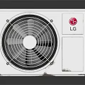 LG Air Conditioner Fan With White Compact Design And Front Grille