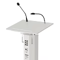 White Multifunctional Podium With Built in Microphones Control Panel And Speakers 3d model