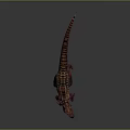 Detailed Realistic Red Black Striped Tyrannosaurus Rex 3D Model Standing Pose Sharp Claws