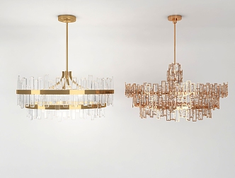 Modern crystal chandelier 3d model