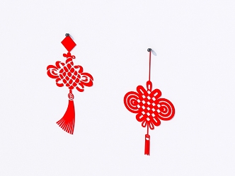 Wall decoration paper-cut Spring Festival couplet sketch daily necessities 3d model