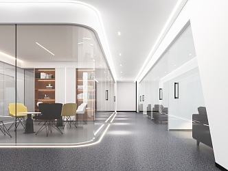 Modern Aisle Office Corridor 3d model