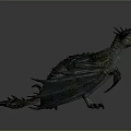 Detailed Scaled Horned Mythical Dragon Turtle Fantasy Creature