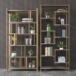 Modern Bookshelf Decorative Rack 3d model