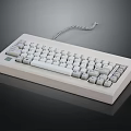 Vintage Wired White Keyboard with Classic Design Standard Key Layout and Coiled Cable
